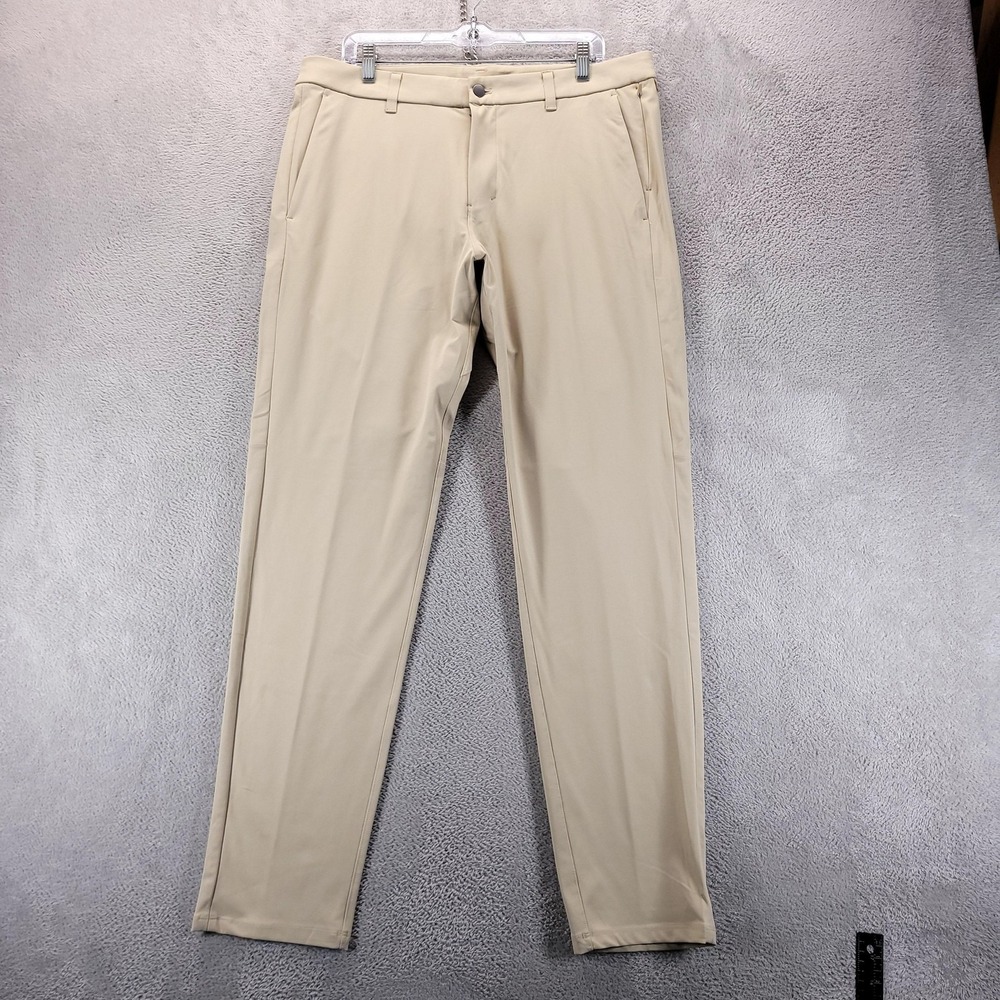 Lululemon Pants Mens 36x33 Beige Slim Chino Stretch Office‎ Casual Travel Work